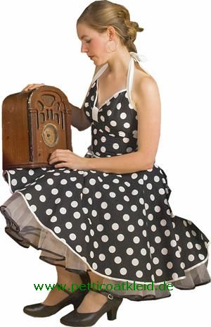 Kleid Rockabilly schwarz weiße Punkte